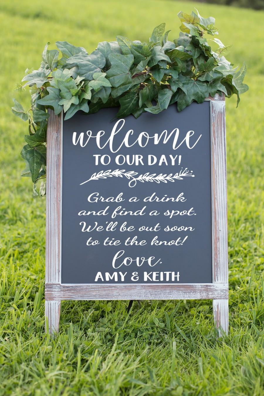 Свадьба - Wedding Sign Decals, Chalkboard Decals, Welcome Wedding Sign, Wedding Sign, Custom Wedding Sign, Wedding Signage, Welcome Wedding, Rustic