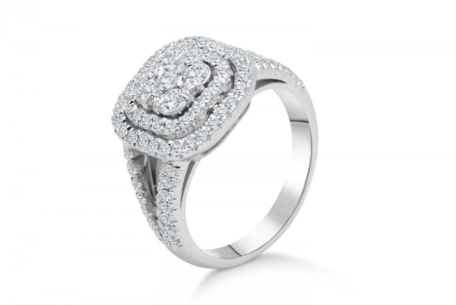زفاف - White Gold Statement Ring, Gold Engagement Ring, Diamonds Engagement Ring, Unique Gold Ring, Sparkling Ring, Cocktail Ring, Statement Ring