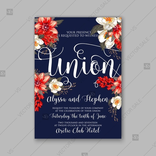 زفاف - Romantic red peony flowers the bride's bouquet. Wedding invitation card template design