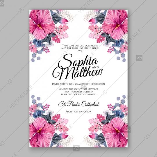 زفاف - Hibiscus wedding invitation card template
