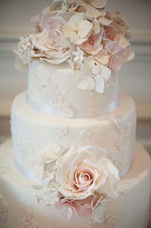 Wedding - White Floral Cake