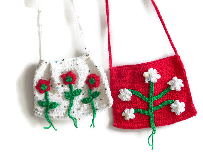Hochzeit - Children's Handbags, Wallet Handbags, crochet handbags, Kids Knitting Handbags, Bridesmaid Handbags, Handmade Handbags, Shoulder Handbags