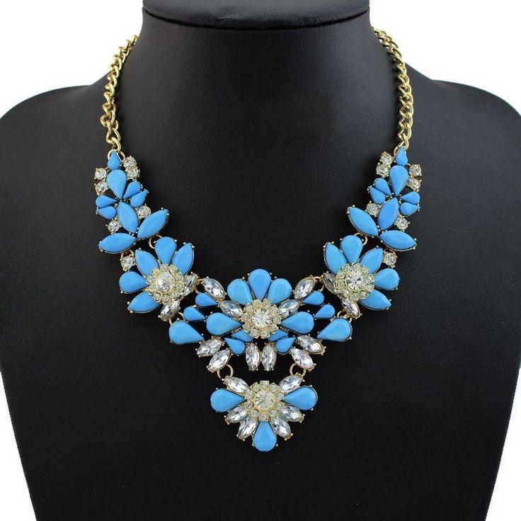 زفاف - New Design High Quality Jewelry Fashion Women Color Acrylic Statement Collar Necklace Necklaces & Pendants