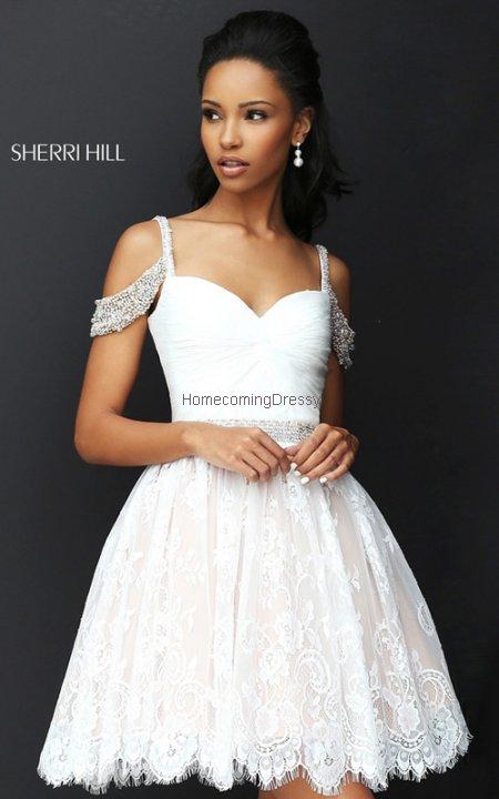 زفاف - Ivory Sherri Hill 50503 Short A Line Homecoming Dress : HomecomingDressy