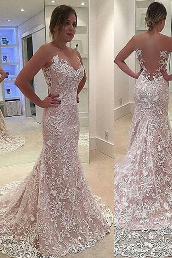 Wedding - Elegant Mermaid Sleeveless Wedding Dress With Court Train WD051