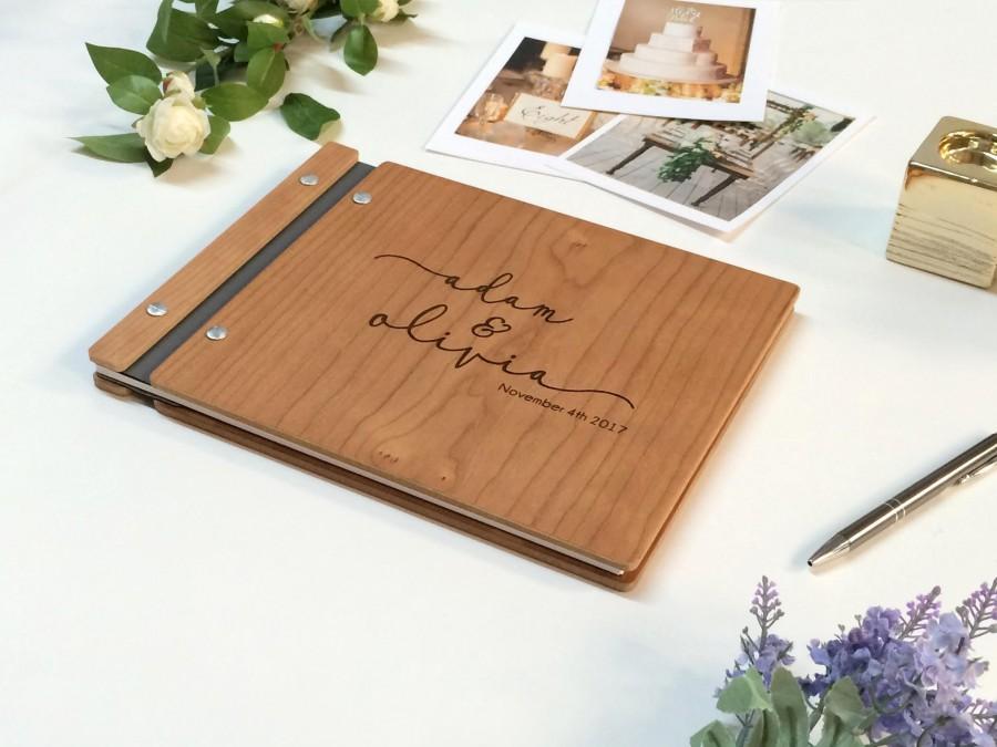 Hochzeit - Wedding Guest Book, Wood Guest Book, Photo Booth Guestbook, Rustic guest book, wooden guest book, Personalized Photo Album