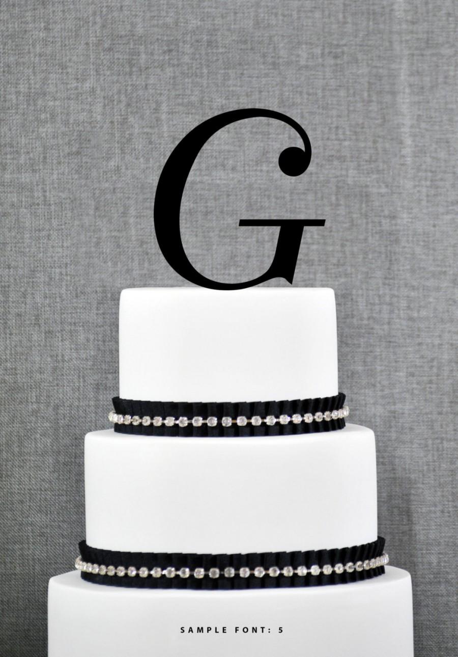زفاف - Letter G - Initial Cake Topper, Monogram Wedding Cake Topper, Custom Cake Topper