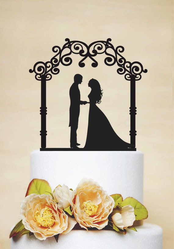 زفاف - Wedding Cake Topper,Bride And Groom Cake Topper With Arch,Unique Cake Topper,Couple Cake Topper - P063