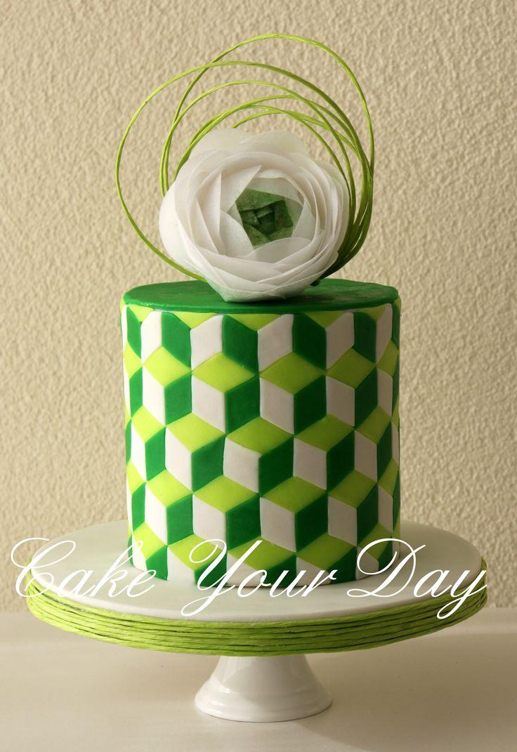 Mariage - Wedding Cake Green Shades.  — Round Wedding Cakes