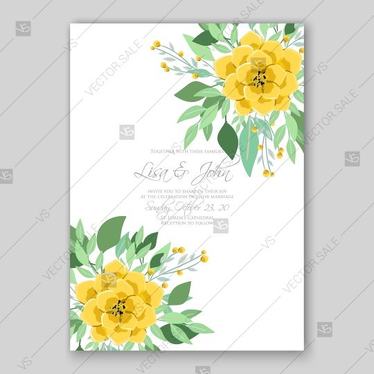 Mariage - Anemone wedding invitation card printable template