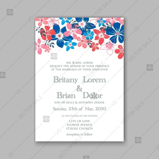 Hochzeit - Daisy wedding invitation or card with tropical floral background