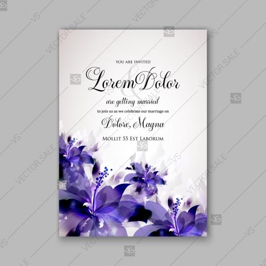 زفاف - Romantic pink hibiscus peony bouquet bride wedding invitation template design