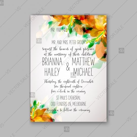 Wedding - Romantic pink hibiscus peony bouquet bride wedding invitation template design