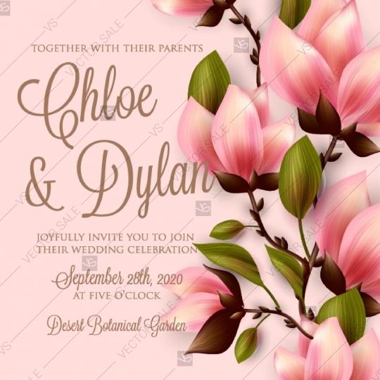 Свадьба - Magnolia wedding invitation vector template card