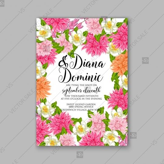 Mariage - Chrysanthemum Wedding invitation card template