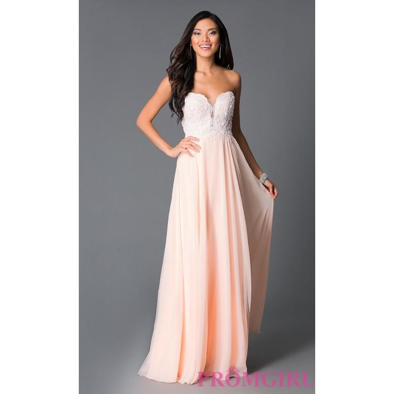 زفاف - Beaded Corset Strapless Sweetheart Peach Long Prom Dress - Brand Prom Dresses
