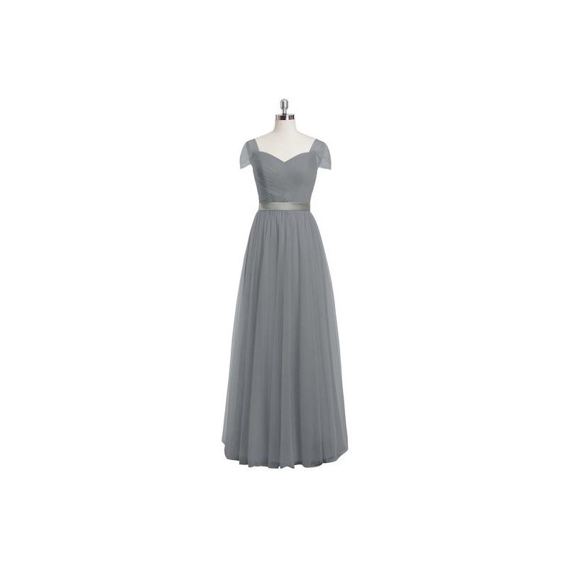 Wedding - Steel_grey Azazie Maureen - Back Zip Tulle And Charmeuse Sweetheart Floor Length Dress - Cheap Gorgeous Bridesmaids Store