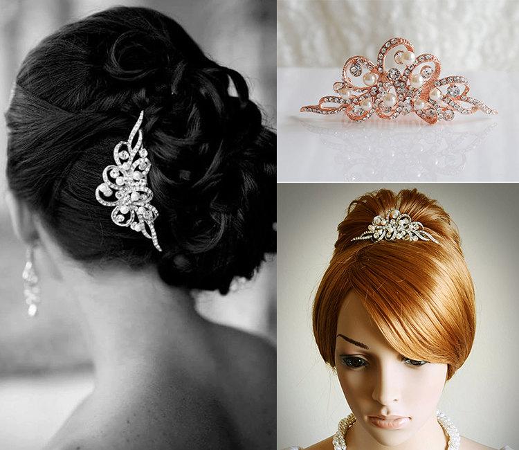 Fashion Women Tiara Bridal Hair Comb Wedding Headwear Hair Jewelry G2N3