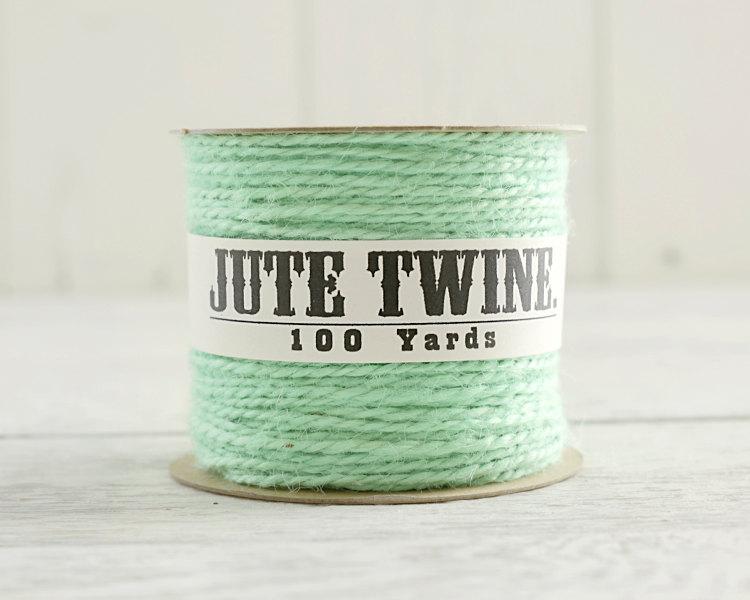 زفاف - Jute Twine - 100 Yard Spool of Twine, 2-Ply Rustic Craft String, Mint Green