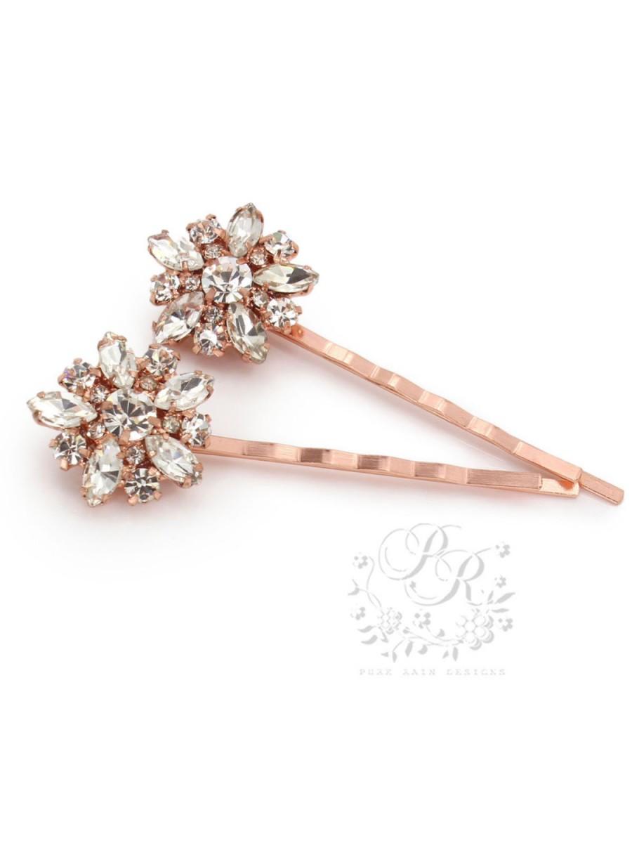 Wedding Hair Pin Set Of 2 Rhinestone Bobby Pin Bridal Bobby Pin Wedding