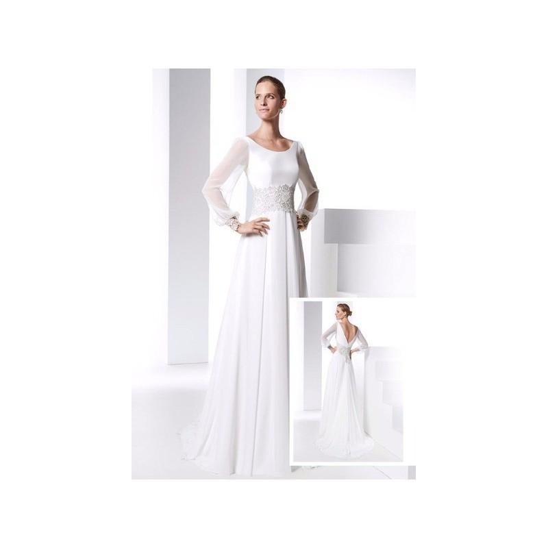 Hochzeit - Vestido de novia de Raimon Bundó Modelo Peny - 2016 Imperio Con mangas Vestido - Tienda nupcial con estilo del cordón