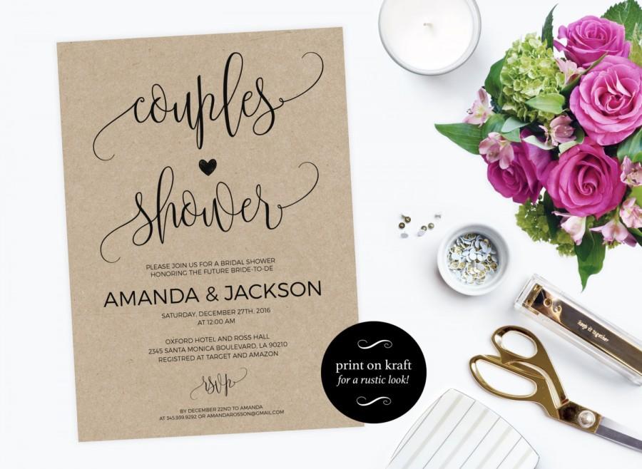 Mariage - Printable Couple's Shower Invitation - Couples shower invitation printable - Wedding Shower Invitation PDF Instant Download  #WDHOO82