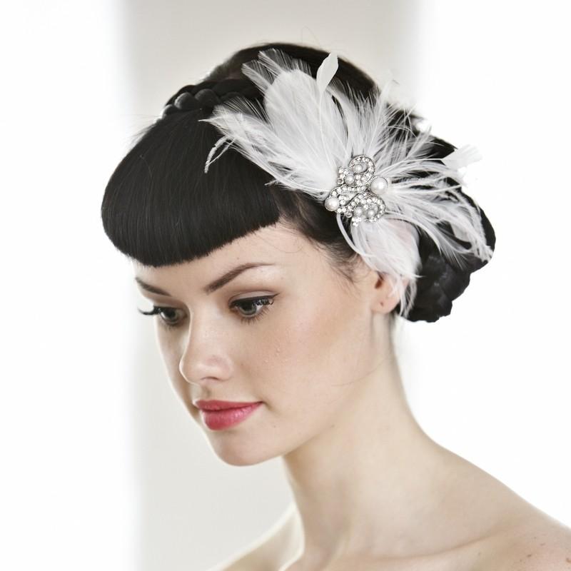 زفاف - vintage inspired wedding hair accessory, wedding hairpiece, bridal hairpiece, 1920's hair accessories Deco Divine Sabrina hair clip  hp5044