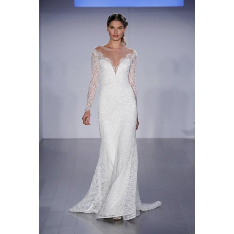 Hochzeit - Style 8507 by Jim Hjelm - V-neck Lace Long sleeve Sheath Floor length Dress - 2017 Unique Wedding Shop