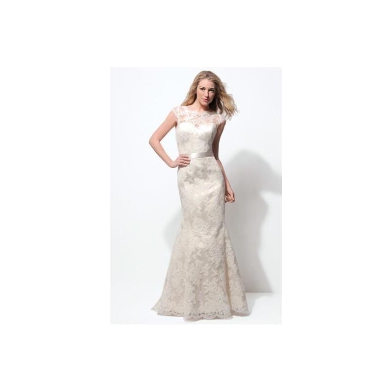 زفاف - Modern Trousseau SP14 Dress 2 - High-Neck Modern Trousseau Ivory Spring 2014 Fit and Flare Full Length - Nonmiss One Wedding Store
