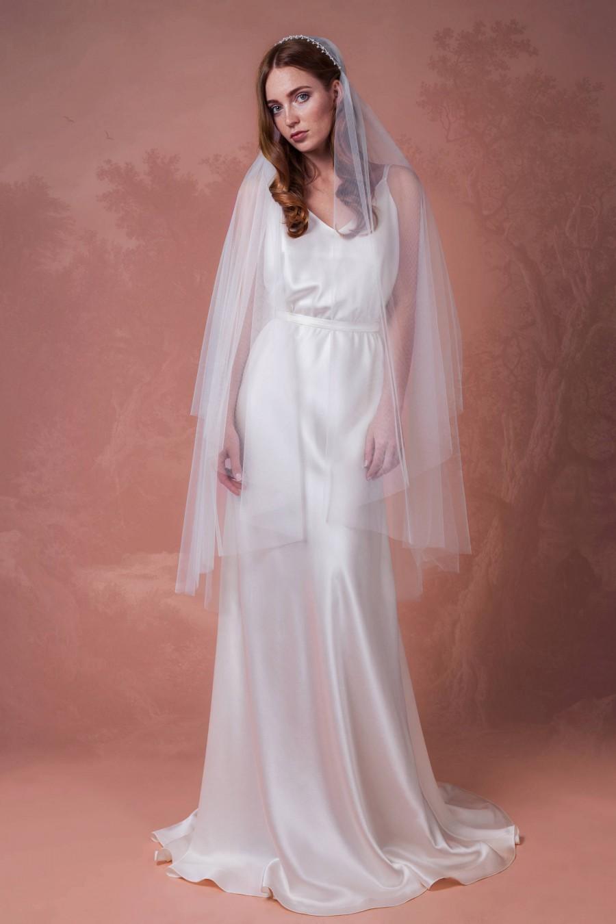 زفاف - Crystal Juliet Cap Veil A5, Bohemian Veil, Bridal veil, Wedding Veil, Vintage Veil, Waltz, Chapel, Cathedral Veil, Boho Veil