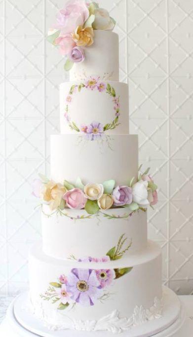 Свадьба - Hand Painted Cake