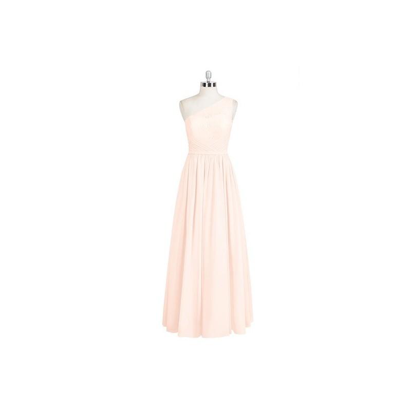 Mariage - Pearl_pink Azazie Anastasia - Side Zip Chiffon And Lace Floor Length One Shoulder - Charming Bridesmaids Store
