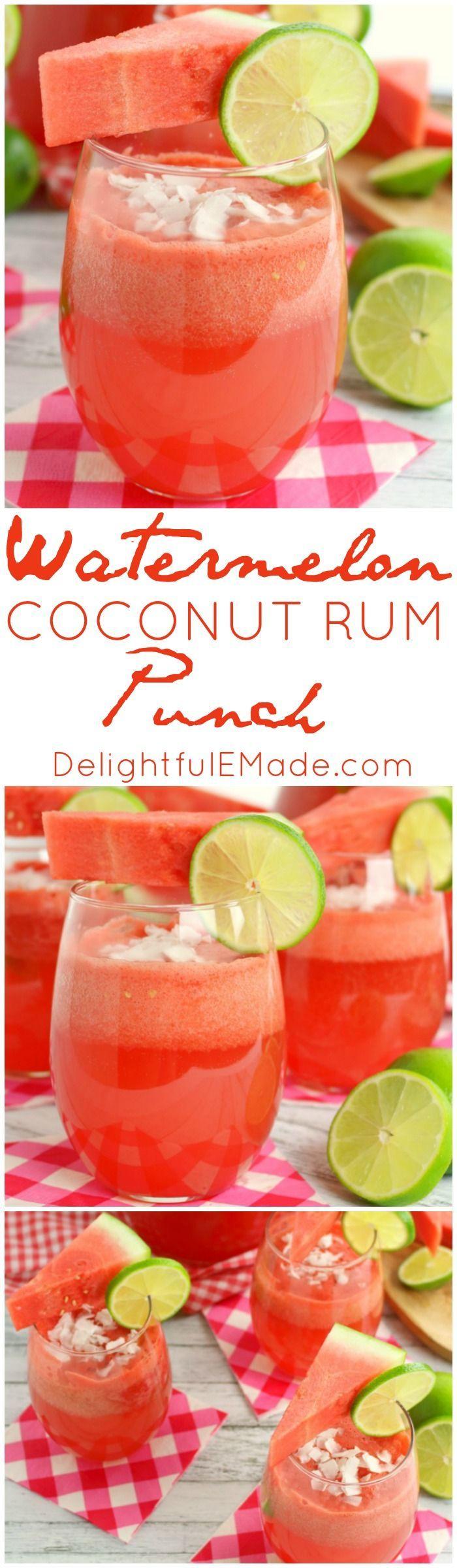 Hochzeit - Watermelon Coconut Rum Punch