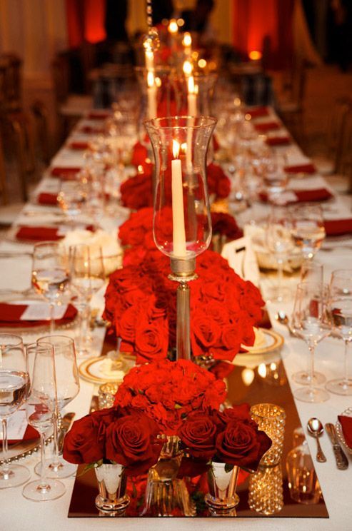 Свадьба - 37 Sparkling Ideas For Red Themed Wedding