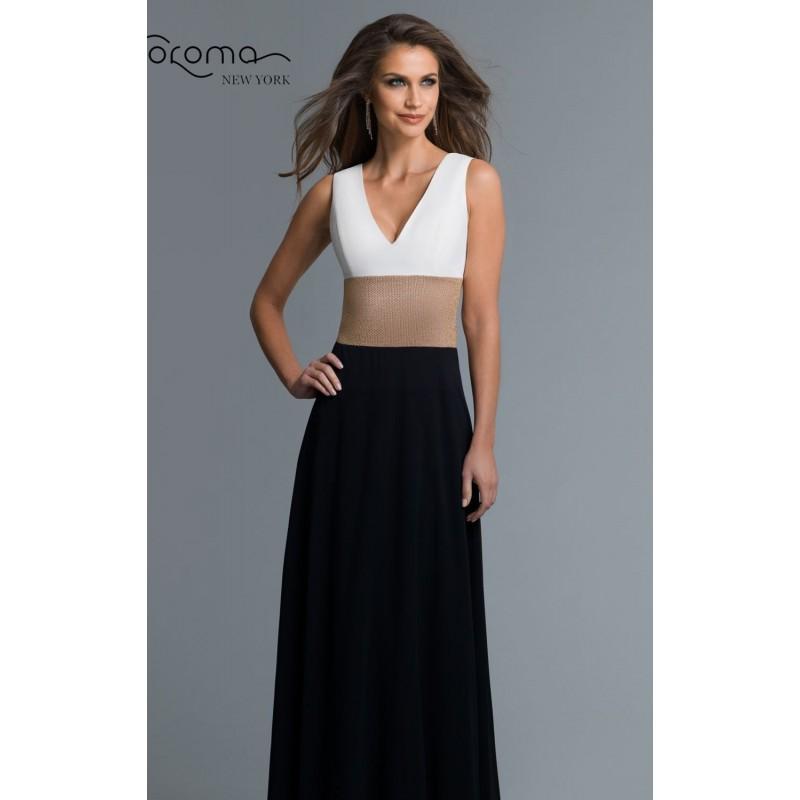 زفاف - Black/White Two-Tone Embellished Gown by Saboroma - Color Your Classy Wardrobe
