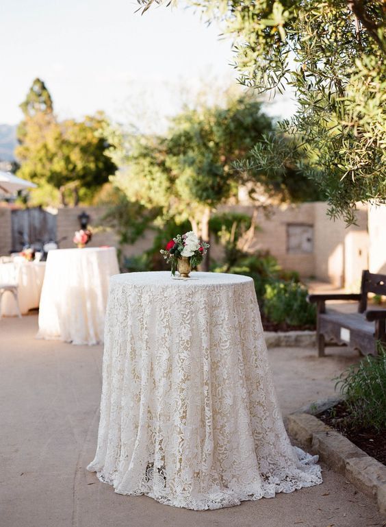 زفاف - White Lace Tablecloth Overlay