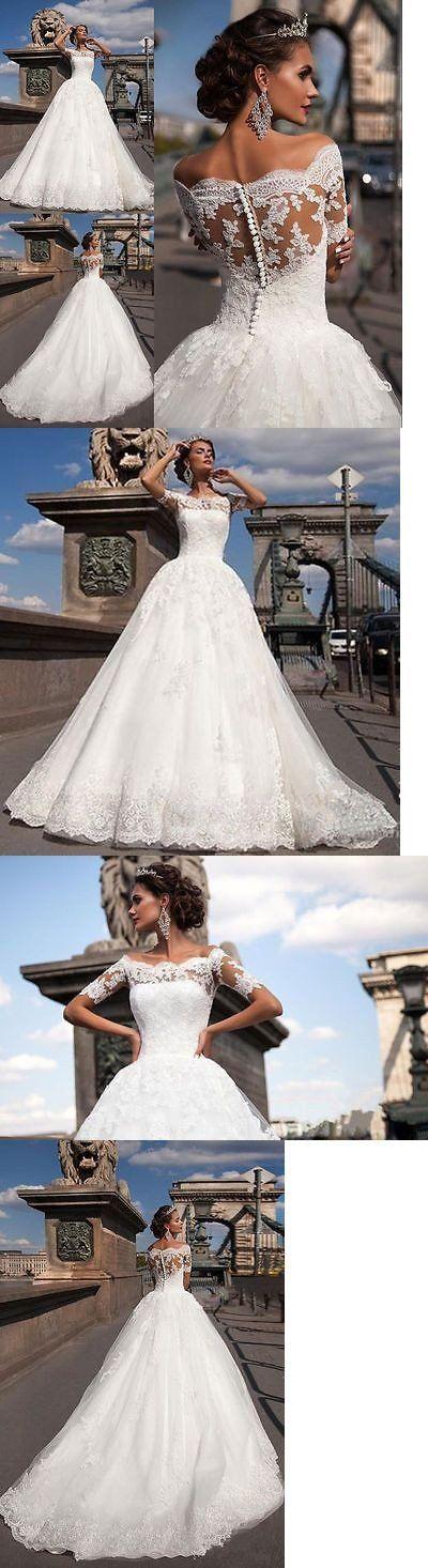 Hochzeit - Elegant Free Custom Lace Short Sleeves Gorgeous Popular Wedding Dress, WD0096
