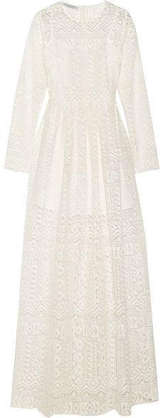 Hochzeit - Philosophy Di Lorenzo Serafini Macramé Lace Maxi Dress - White