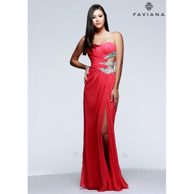 زفاف - Faviana 7304 Strapless Gown With Sequin Cut Outs Website Special - 2017 Spring Trends Dresses