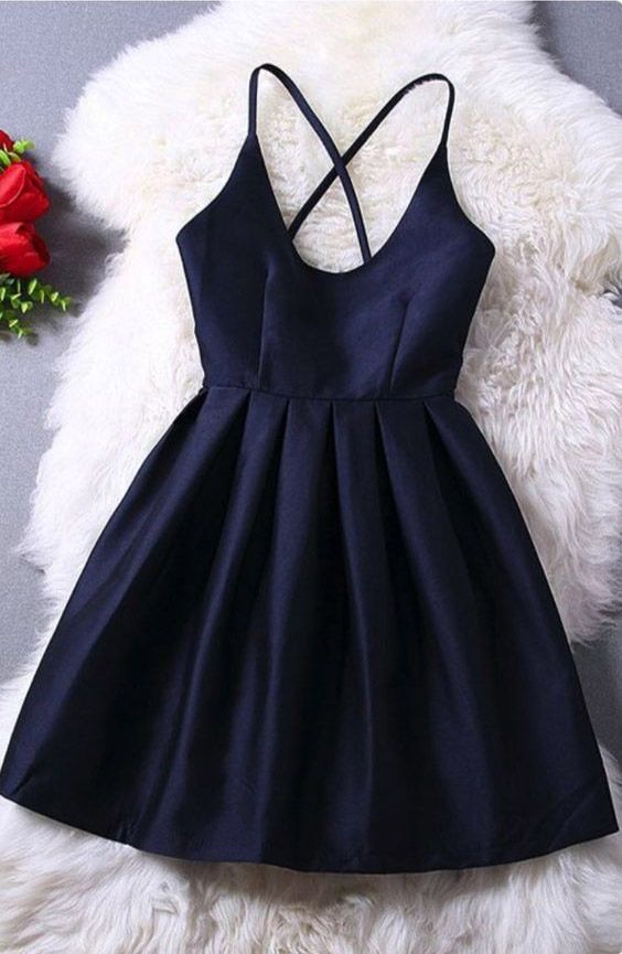 زفاف - Sweet 16 Navy Blue Homecoming Dress