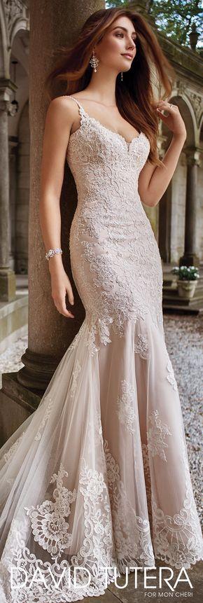 Mariage - David Tutera Wedding Dresses - Hand Beaded Spaghetti Strap Wedding Dress- 117282 Kula- David Tutera