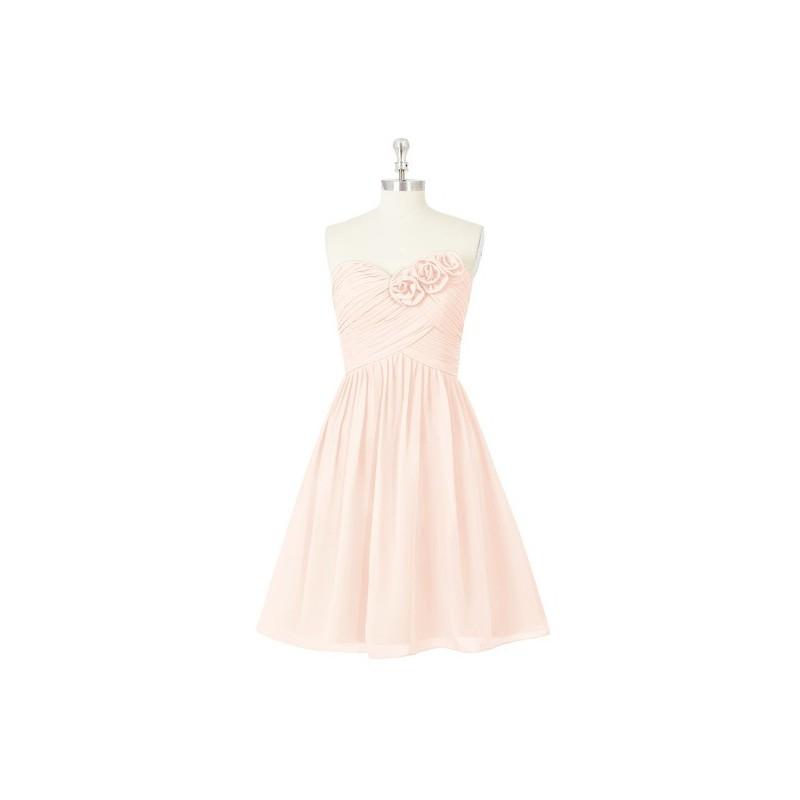 زفاف - Pearl_pink Azazie Kelsey - Knee Length Chiffon Sweetheart Back Zip Dress - Charming Bridesmaids Store