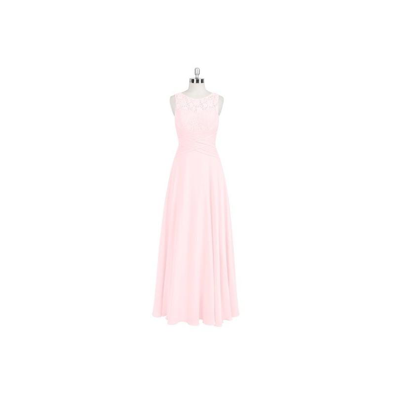 Wedding - Blushing_pink Azazie Marie - Floor Length Scoop Chiffon And Lace Side Zip - Cheap Gorgeous Bridesmaids Store