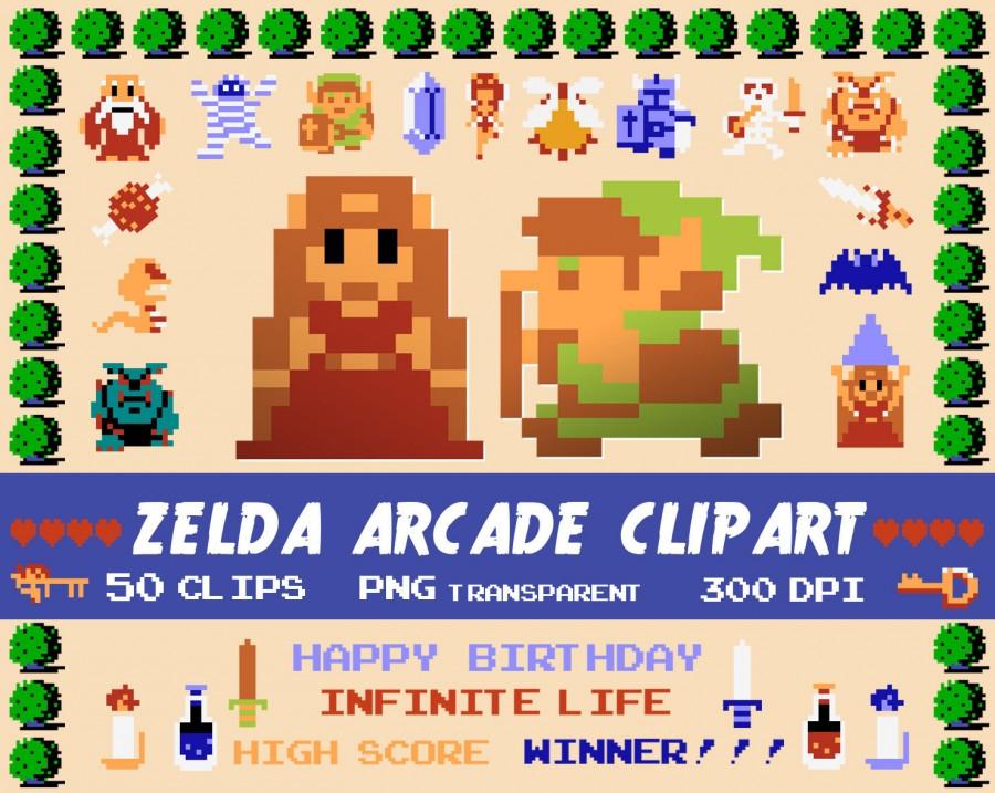 Свадьба - Zelda digital clipart, arcade games clipart, Legends of Zelda party, gamer party, birthday, invitation, scrapbooking, printable party, PNG