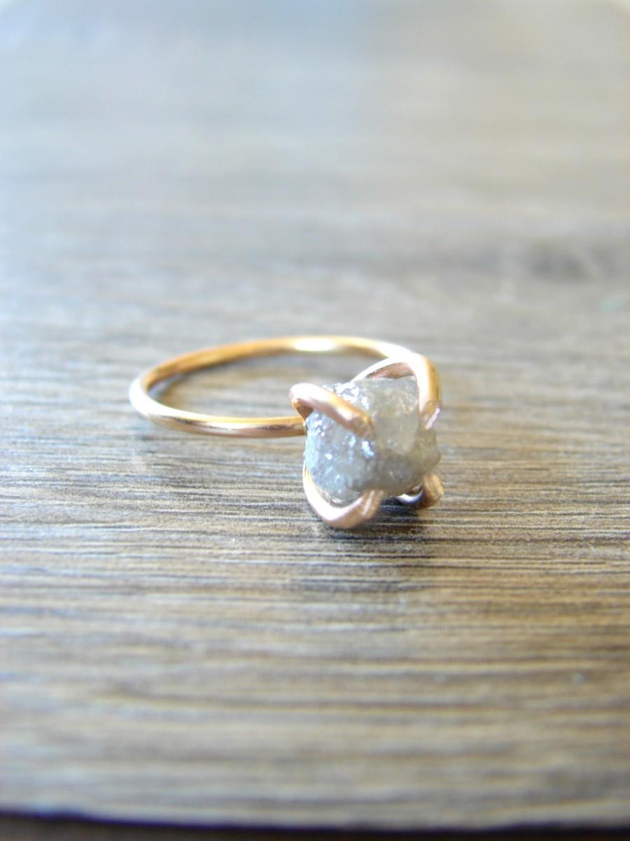 Свадьба - Raw Diamond Ring, Very Large Rough Diamond Ring for Women, April Birthstone Jewelry, Affordable Engagement Ring, Wedding Ring, Bridal Gift