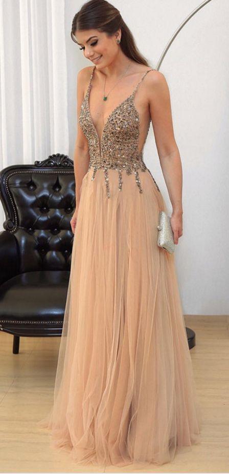 Свадьба - Sexy Prom Dresses,Sleeveless Beads Crystal Evening Dress,Long Prom Dresses,Formal Party Gown From Fashiondressee