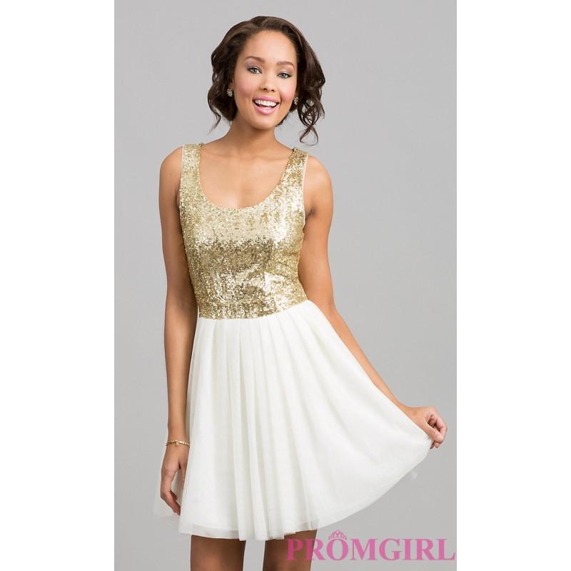 Mariage - Short Dress with Sequin Top by Bee Darlin - Brand Prom Dresses