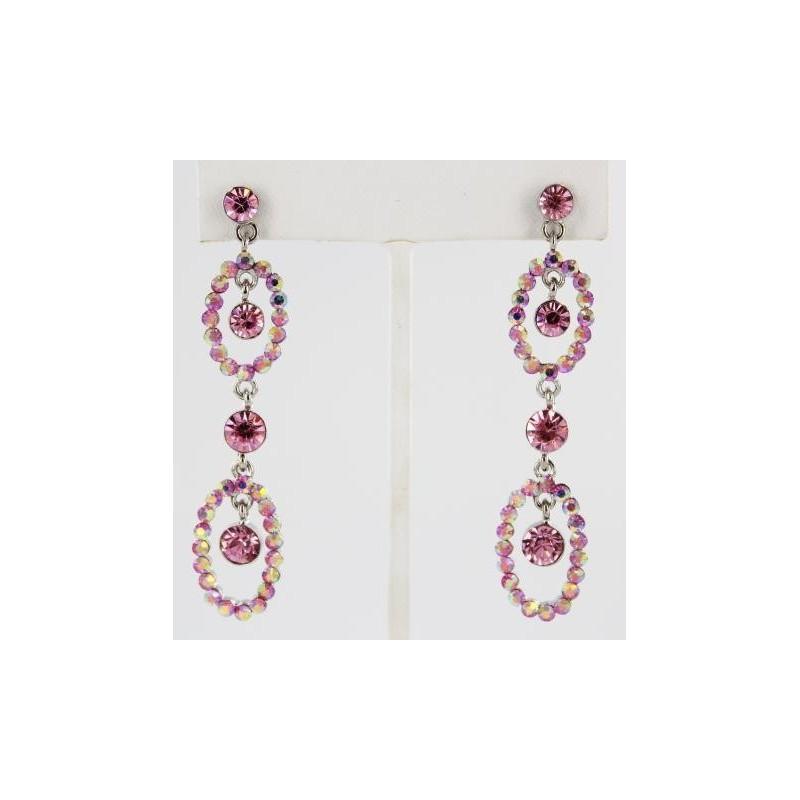 زفاف - Helens Heart Earrings JE-X001618-S-Pink Helen's Heart Earrings - Rich Your Wedding Day