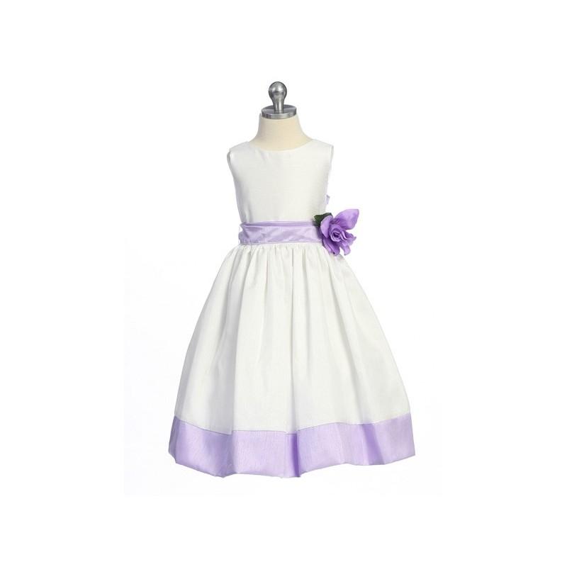 Hochzeit - Lilac Flower Girl Dress - Sleeveless Shantung w/ Sash Style: D2160 - Charming Wedding Party Dresses