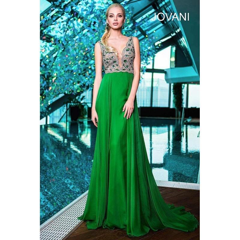 Свадьба - Jovani 21453 Prom Dress - Jovani V Neck A Line Pageant Long Dress - 2017 New Wedding Dresses